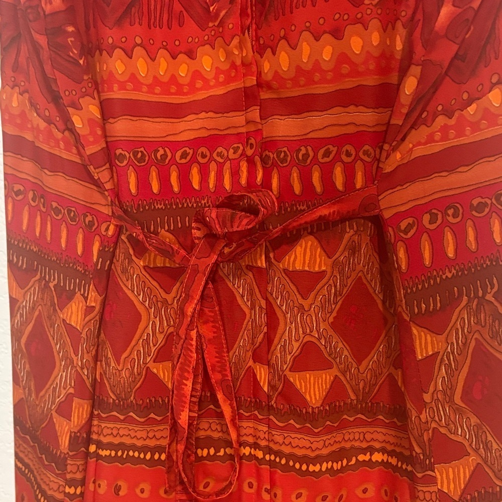 Kamali & Co. Red tribal Patterned sleeveless tie back Dress 1X - Picture 5 of 6